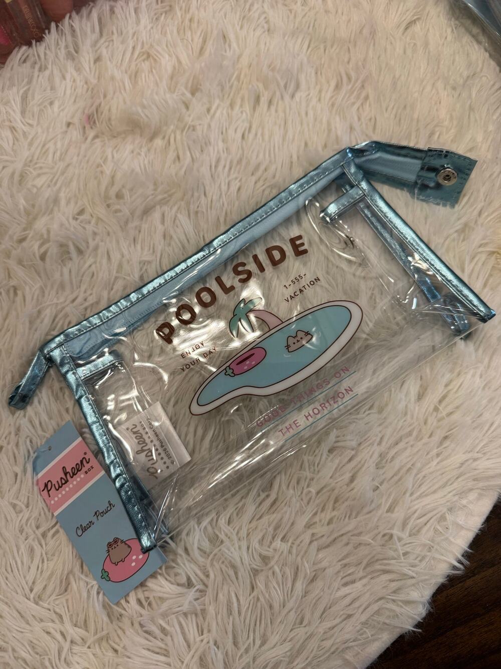 Pusheen limited edition summer collection poolside clear pouch zipper